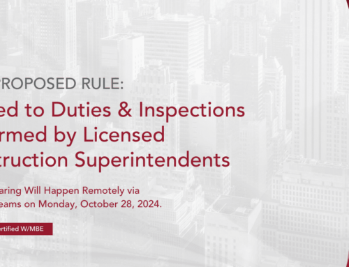 DOB Proposed Rule – Rules relating to Duties and Inspections performed by Licensed Construction Superintendents