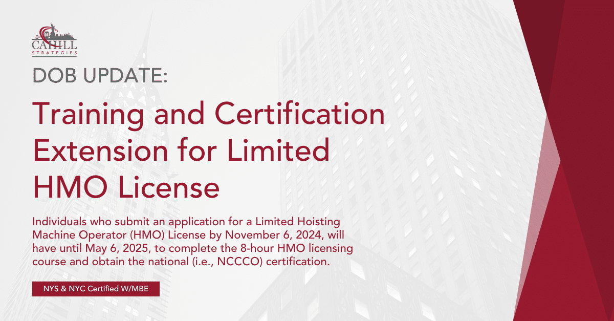 DOB: Training and Certification Extension for Limited HMO License