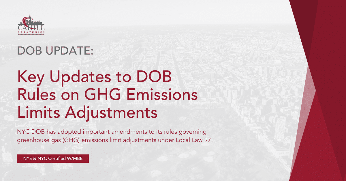 GHG Emissions Limits Adjustments